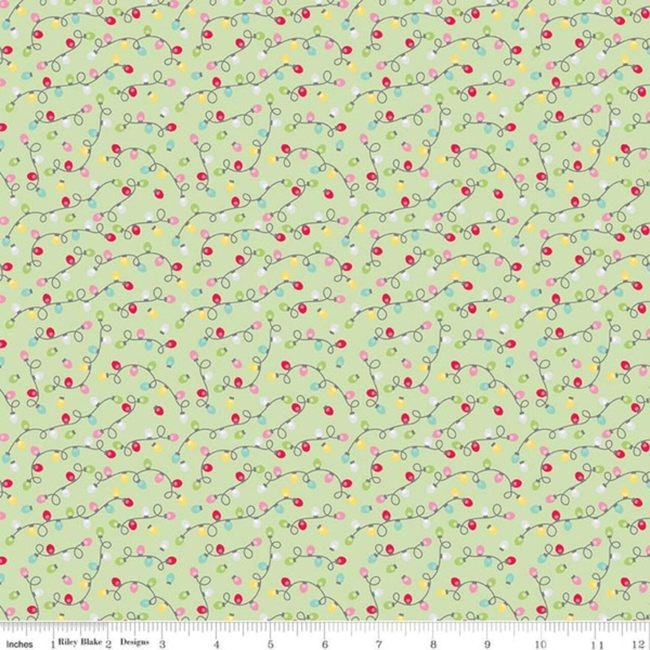 Lights in Green (c16446-green) | Gingerbread Kisses | Doodlebug Designs | Riley Blake